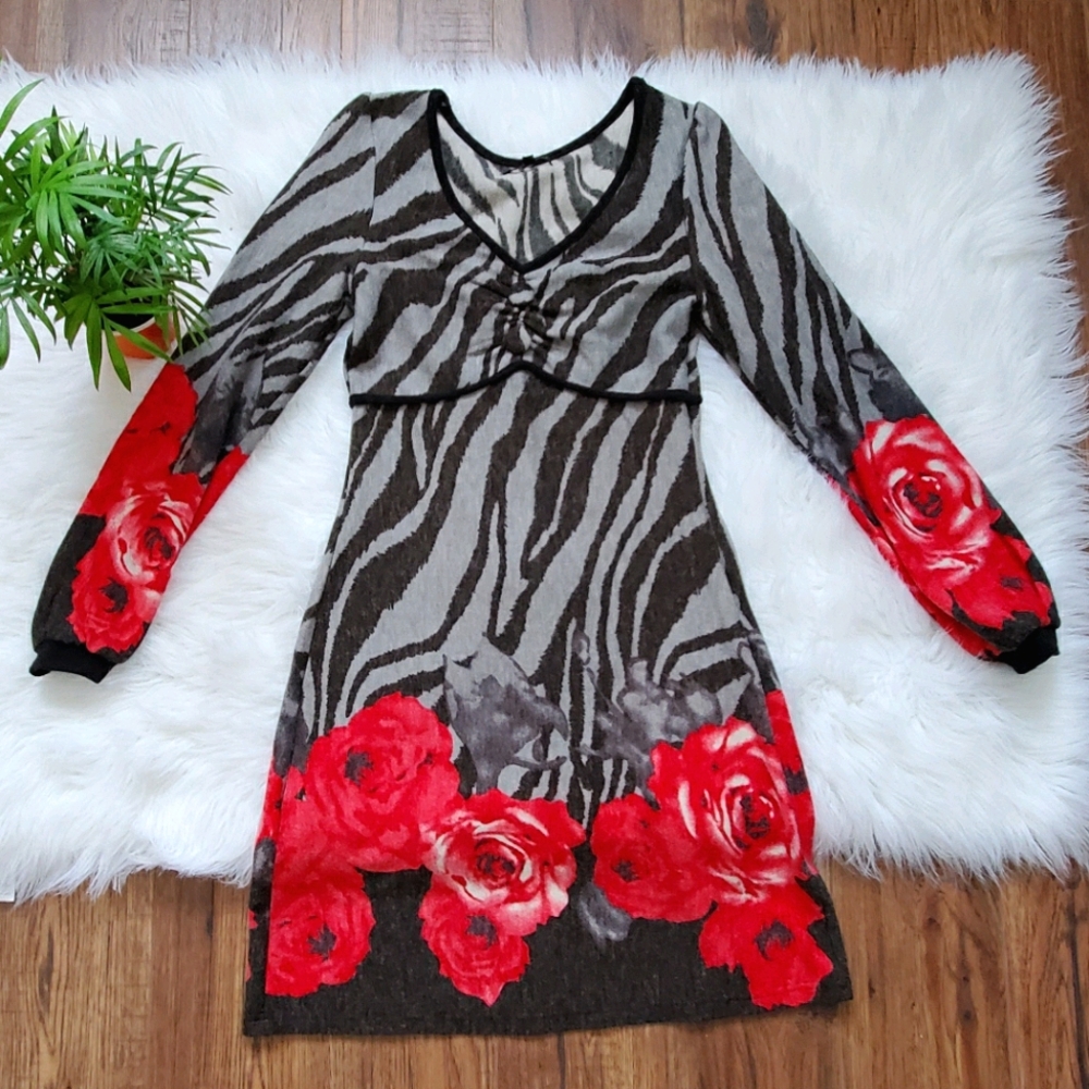 Coco & Tashi animal print and floral dress